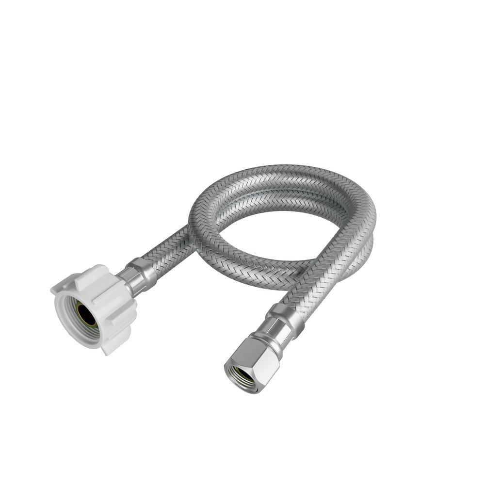 Jones Stephens Stainless Steel 3/8 x 7/8 in. OD Stainless Steel Closet Braided Connector 