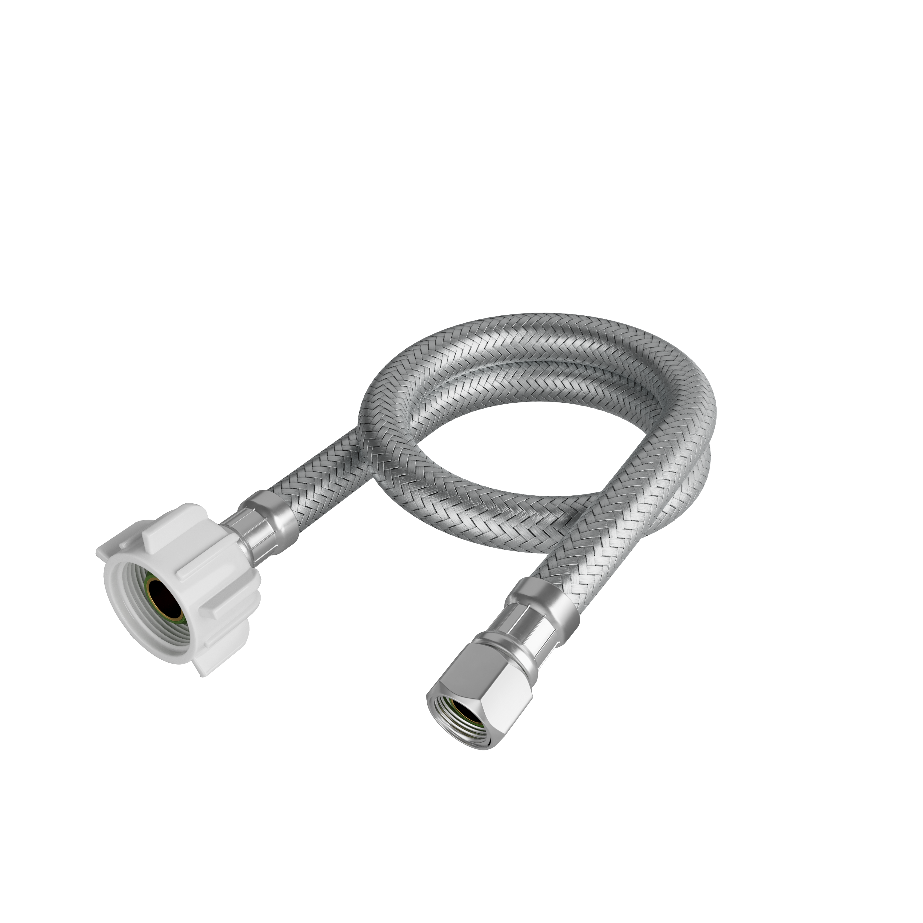 Jones Stephens Stainless Steel 3/8 x 7/8 in. OD Stainless Steel Closet Braided Connector 