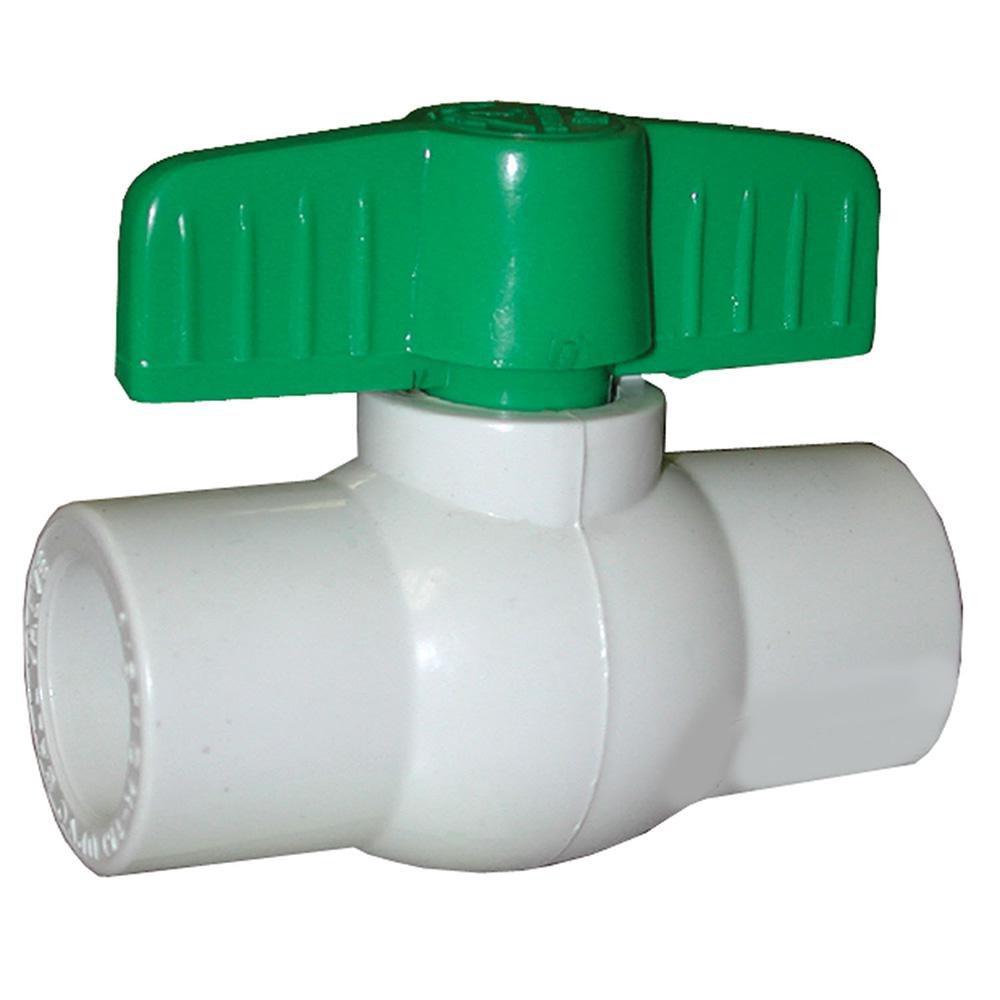 Jones Stephens White Plastic Standard Port Solvent Weld Ball Valve 