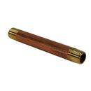 1/2 x 4 in. Threaded Red Brass Pipe Nipple