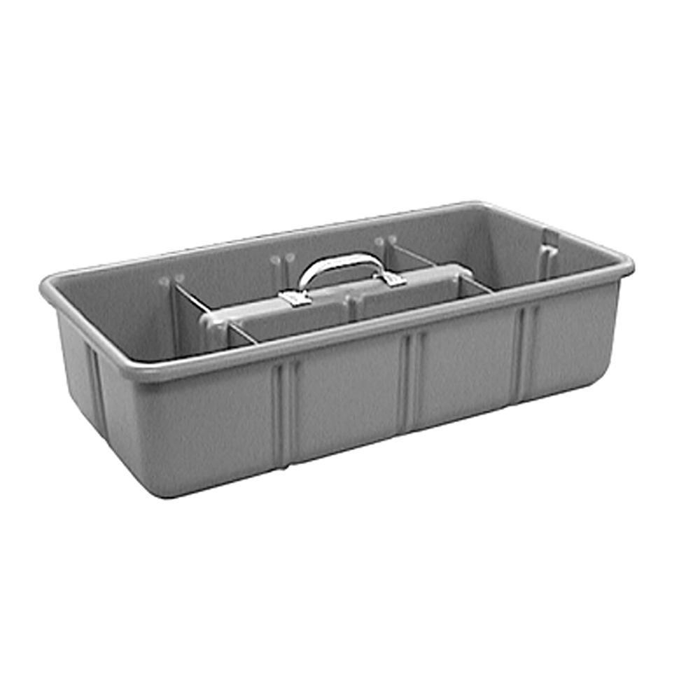 Jones Stephens Grey 12 x 24 in. Polyethylene Tote Tray with 4 Divider for N70150 Plastic Nipple Caddy 