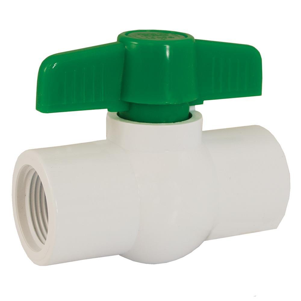 Jones Stephens White PVC Standard Port Threaded Ball Valve 