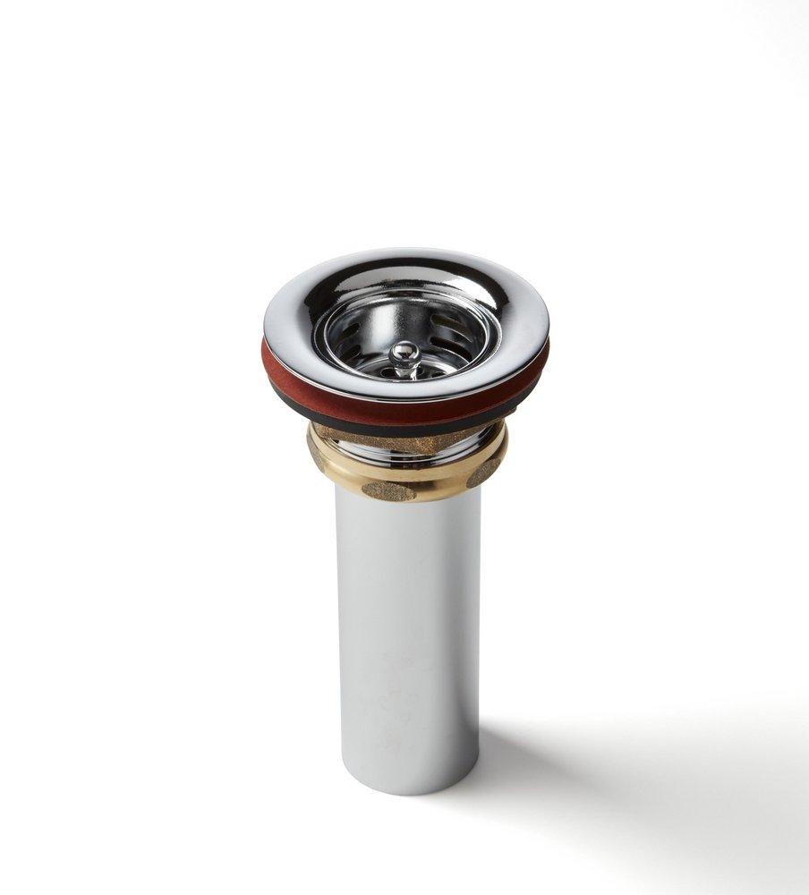 McGuire Manufacturing Chrome Bar Sink Strainer with Tailpiece 