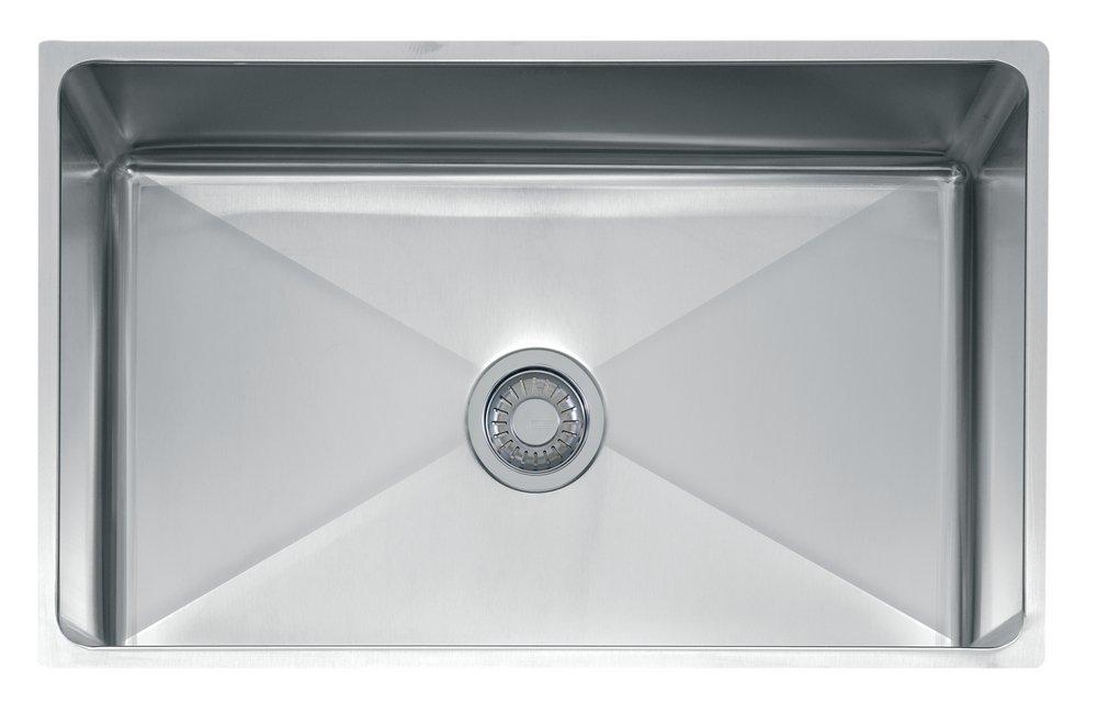 Franke Stainless Steel 31-1/2 x 19-1/2 in. No Hole Single Bowl Undermount Kitchen Sink 