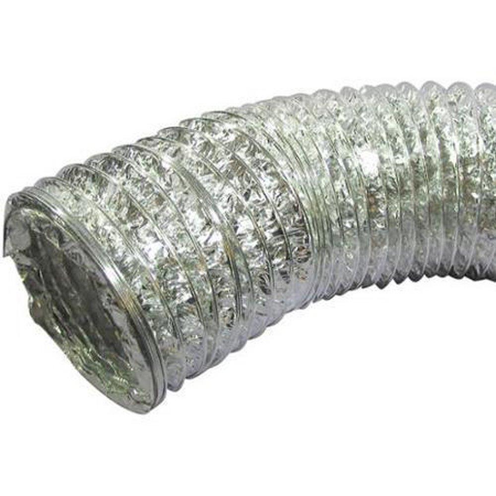 Deflecto Silver 8 ft. Silver Uninsulated Flexible Air Duct 