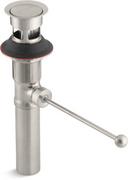 KOHLER Vibrant® Brushed Nickel Pop-Up Lavatory Drain with Overflow Exposed 
