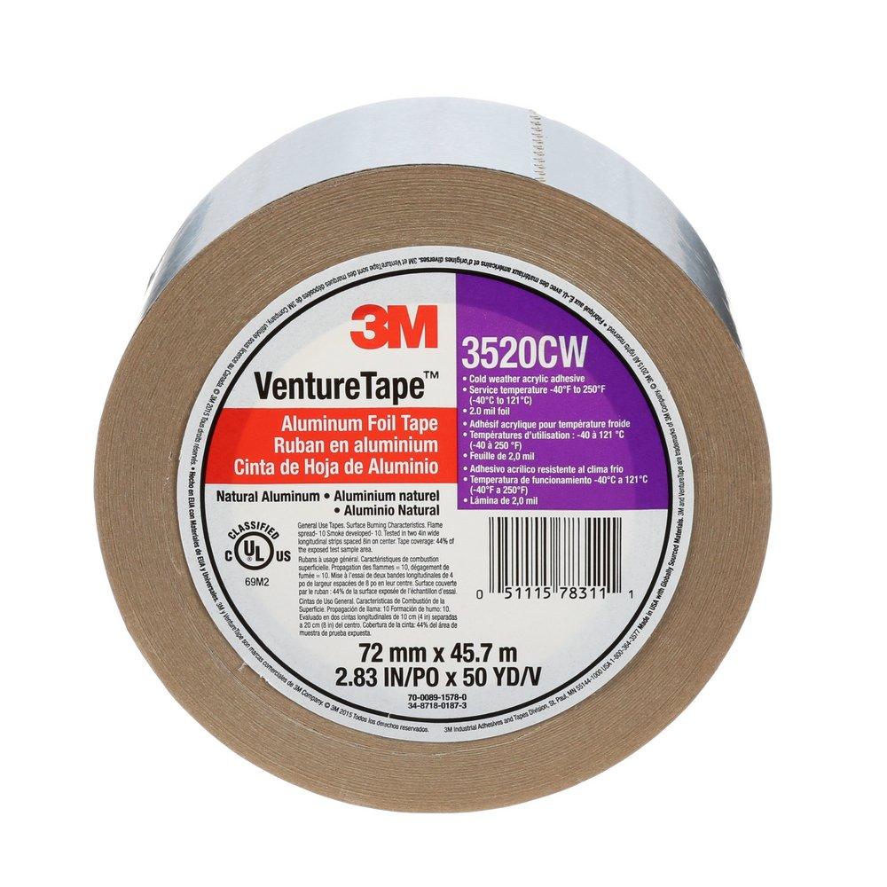 3M&trade; Venture Tape&trade; Black 3 in. Silver Aluminum Foil Tape 