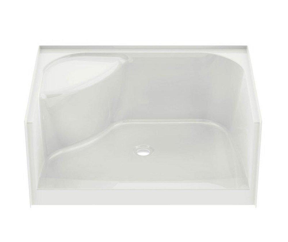 Aker by MAAX White 88 x 48 in. Acrylic Above Floor Shower Unit with Right Seat and Center Drain 
