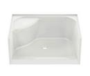 88 x 48 in. Acrylic Above Floor Shower Unit with Right Seat and Center Drain in White