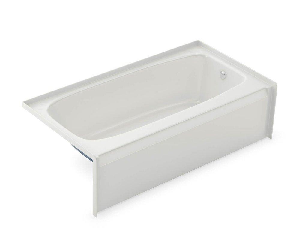 Aker by MAAX White 60 x 30-1/2 in. Soaker Alcove Bathtub in White 