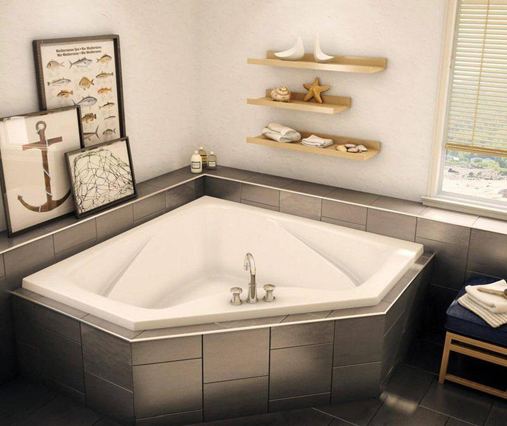 Aker by MAAX White 59 x 59 in. Drop-In Bathtub with Center Drain 