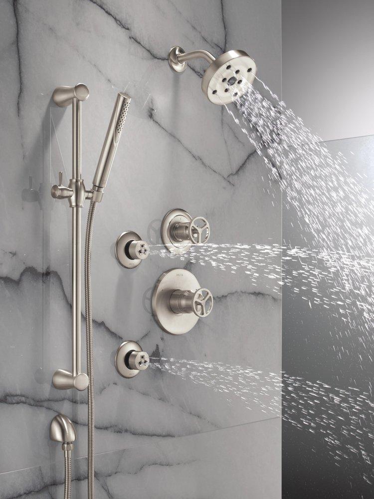 Delta Faucet Brilliance&reg; Stainless 1/2 in. FNPT x MNPSM Solid Brass Elbow 