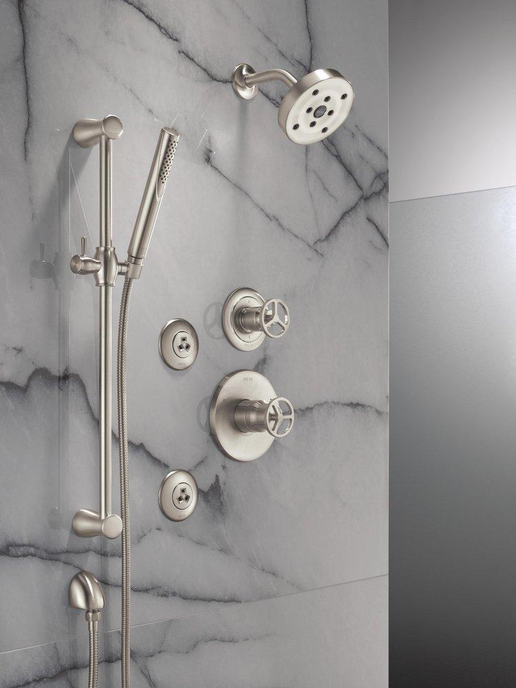 Delta Faucet Brilliance&reg; Stainless 1/2 in. FNPT x MNPSM Solid Brass Elbow 