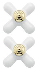 Moen Porcelain/Polished Brass Replacement Double Knob Handle Insert 