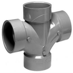 1-1/2 in. Hub Straight and Sanitary Schedule 40 Acid Waste CPVC Double Tee