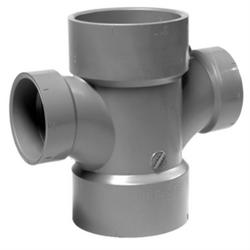 3 x 2 in. Hub Reducing and Sanitary Schedule 40 CPVC Acid Waste Double Tee