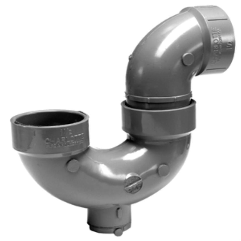 Dark Grey ChemDrain CPVC P-Trap with Cleanout 