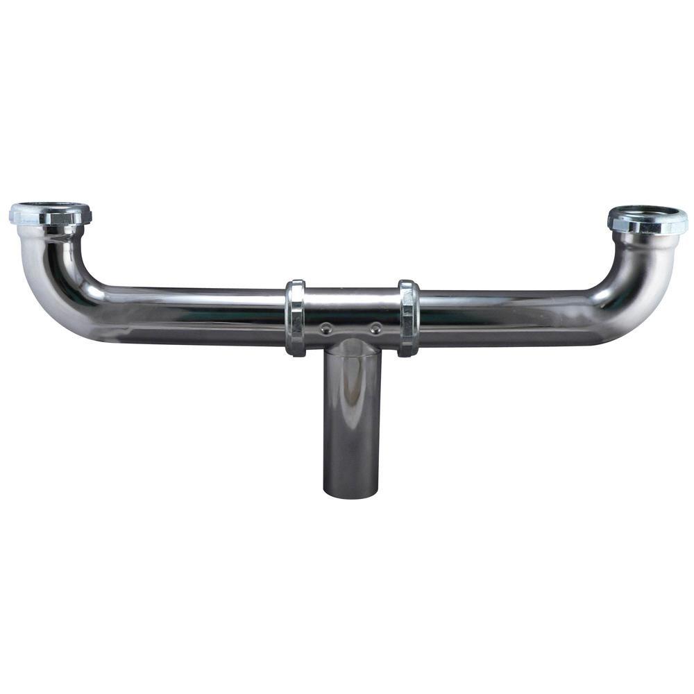 Keeney White Slip Joint x Direct Connect Center Outlet Waste in White 