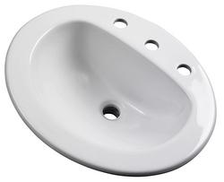 21 in. Drop-in Oval Vitreous China Bathroom Sink in White