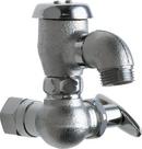 Chicago Faucets Rough Chrome Plated Single Cross Handle Wall Mount Service Faucet 