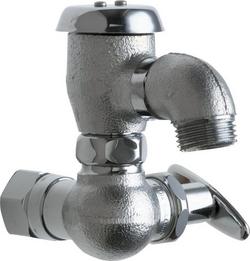 Single Cross Handle Wall Mount Service Faucet in Rough Chrome
