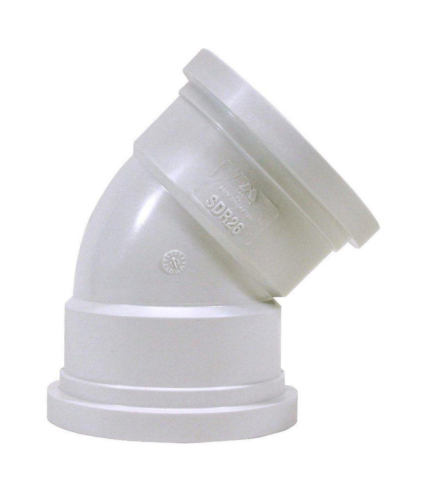 TRENCH TOUGH PLUS Gasket 45 Degree SDR 26 Plastic Sewer Elbow 