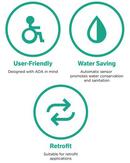 Zurn Polished Chrome 3.5 gpf E-Z Flush Sensor Retrofit Kit for Closet or Urinal 