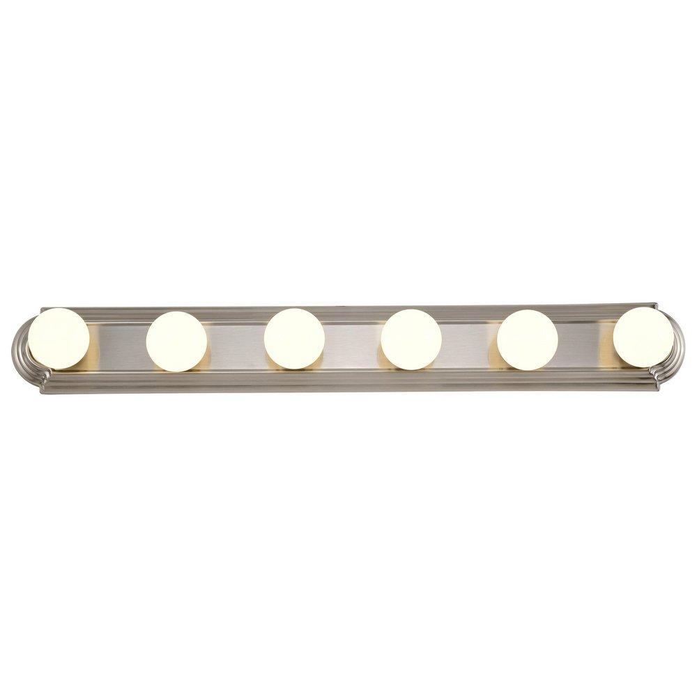 NUVO Brushed Nickel 6 Light 600W 36 in. Vanity 
