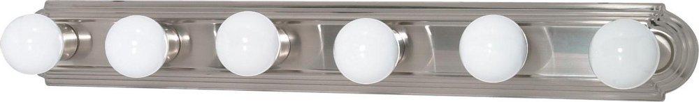 NUVO Brushed Nickel 6 Light 600W 36 in. Vanity 