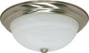 NUVO Brushed Nickel 15 in. 3-Light 60W Flush Mount Ceiling Fixture 