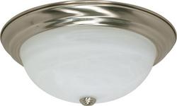 15 in. 3-Light 60W Flush Mount Ceiling Fixture Bright Nickel
