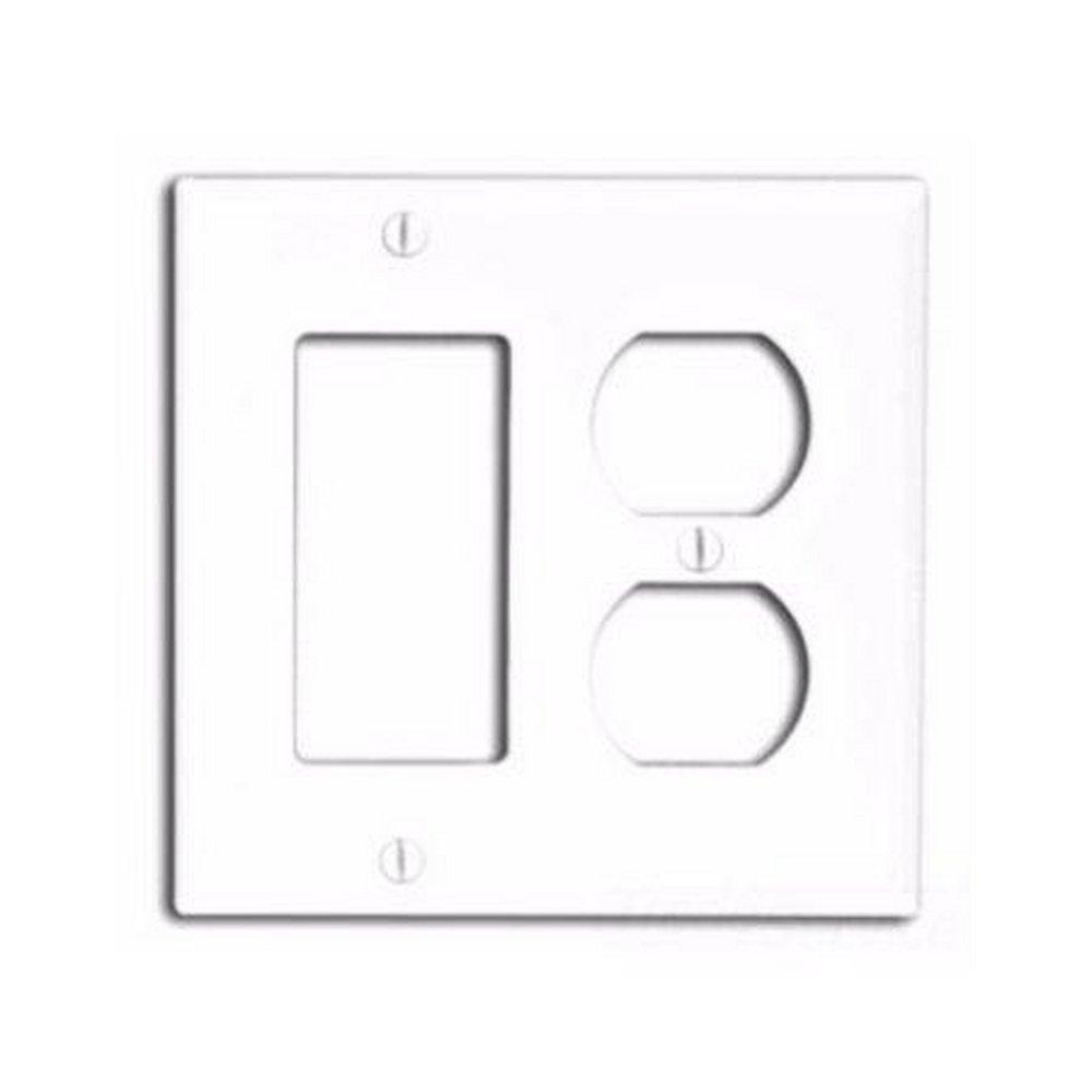 LEVITON White 2-Gang Standard Size Wall Plate 