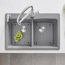 BLANCO Metallic Grey 33 x 22 in. 1 Hole Composite Double Bowl Dual Mount Kitchen Sink 