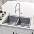 BLANCO Metallic Grey 33 x 22 in. 1 Hole Composite Double Bowl Dual Mount Kitchen Sink 