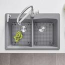 BLANCO Metallic Grey 33 x 22 in. 1 Hole Composite Double Bowl Dual Mount Kitchen Sink 