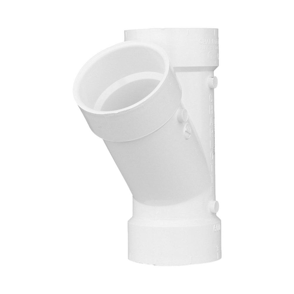 White PVC DWV Wye 