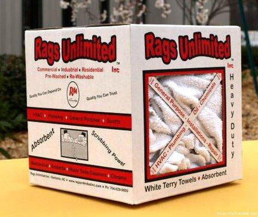 Rags Unlimited White Box of Terry Cloth Towels 