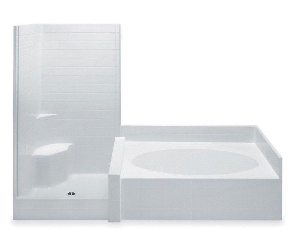 Aquatic White 102 x 42 in. 2-Piece Tub and Shower Combination in White 
