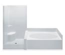 102 in. x 43-1/4 in. Tub & Shower Unit in White with Left Drain