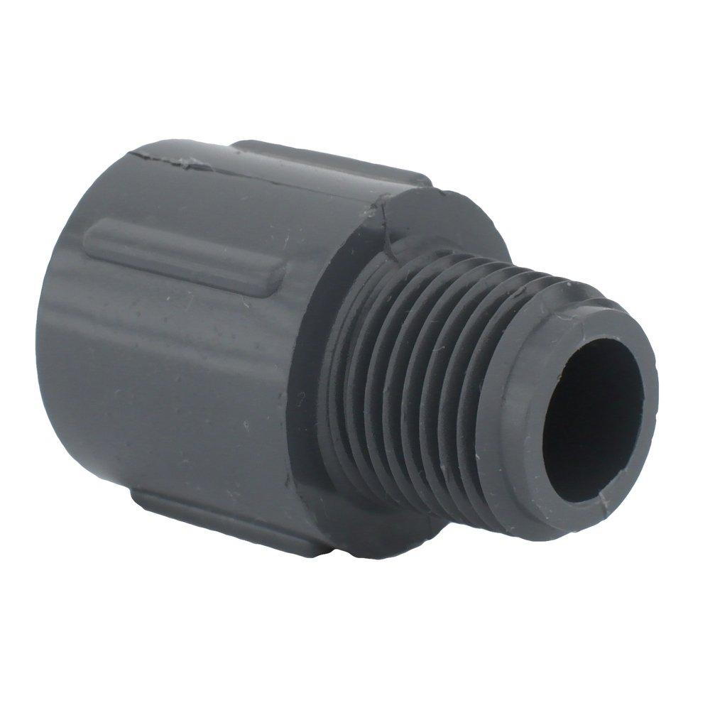 Dark Grey PVC Schedule 80 Male Adapter 
