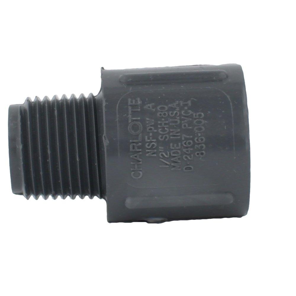 Dark Grey PVC Schedule 80 Male Adapter 
