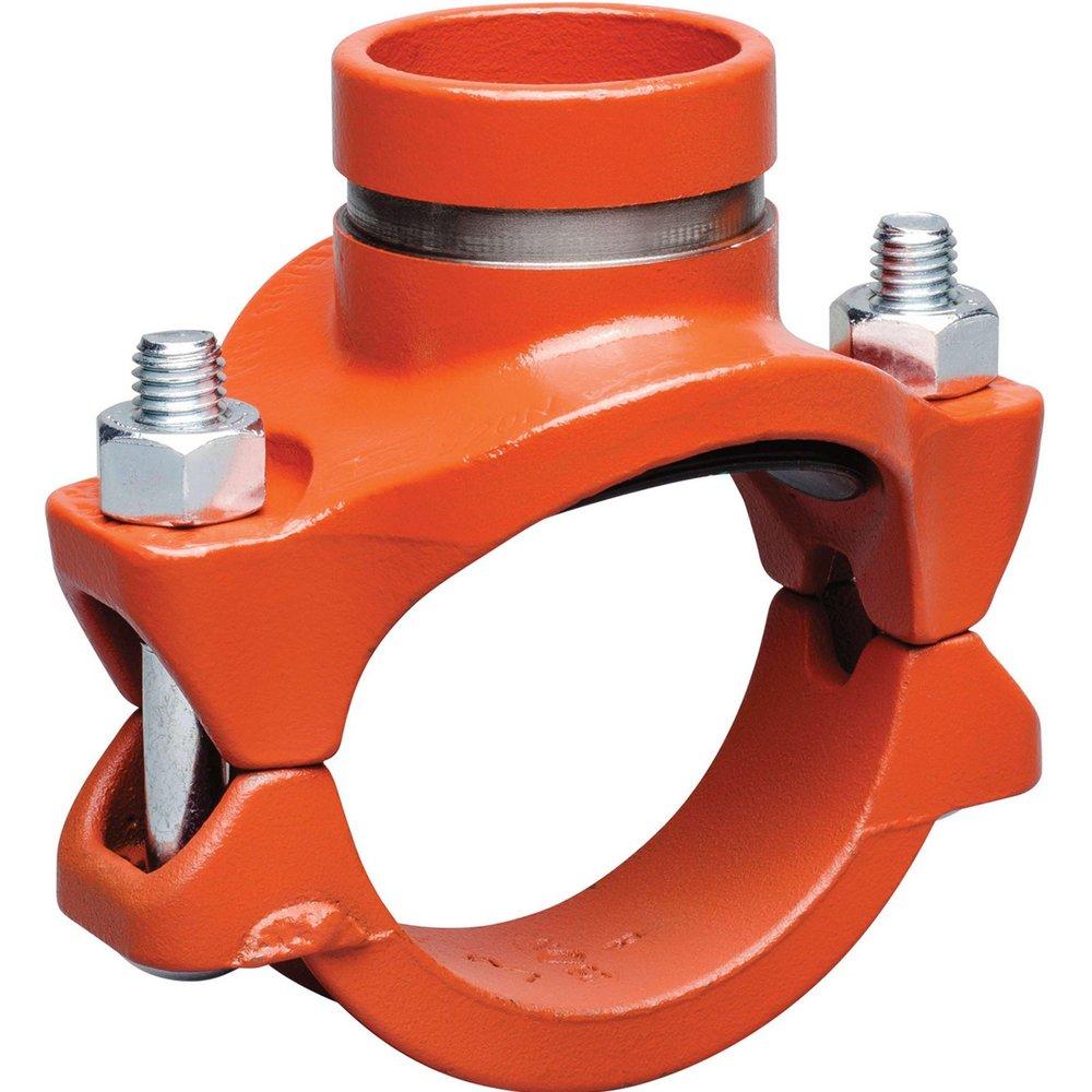 Victaulic Orange Grooved Painted Ductile Iron Mechanical Tee 