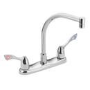 Moen Polished Chrome 1.5 gpm 3 Hole Centerset Deck Mount Kitchen Faucet with Double Wristblade Handle 