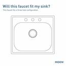 Moen Polished Chrome 1.5 gpm 3 Hole Centerset Deck Mount Kitchen Faucet with Double Wristblade Handle 