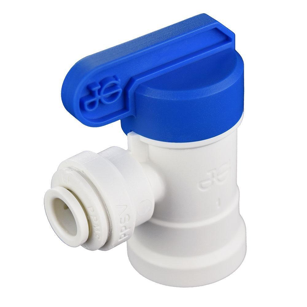 John Guest White Plastic 150 psi OD Tube x FNPT Shut Off Valve 