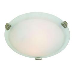16 in. 60 W 4-Light Medium Flush Mount Ceiling Fixture in Brushed Nickel