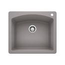 BLANCO Metallic Grey 25 x 22 in. 1 Hole Composite Single Bowl Dual Mount Kitchen Sink 