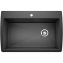 BLANCO Anthracite 33-1/2 x 22 in. 1 Hole Composite Single Bowl Dual Mount Kitchen Sink 