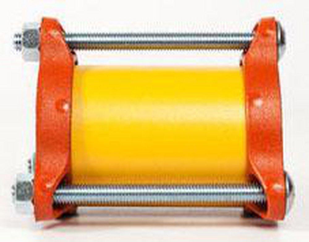 Romac Industries 5 in. Bolt Yellow Shop Ductile Iron Coupling with SBR Gasket 