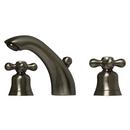 3-Hole Wall Mount Widespread Faucet with Double Lever Handle in Satin Nickel